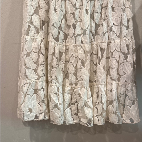 Elegant Vintage Floral Lace Maxi Skirt in Cream - Picture 3 of 5